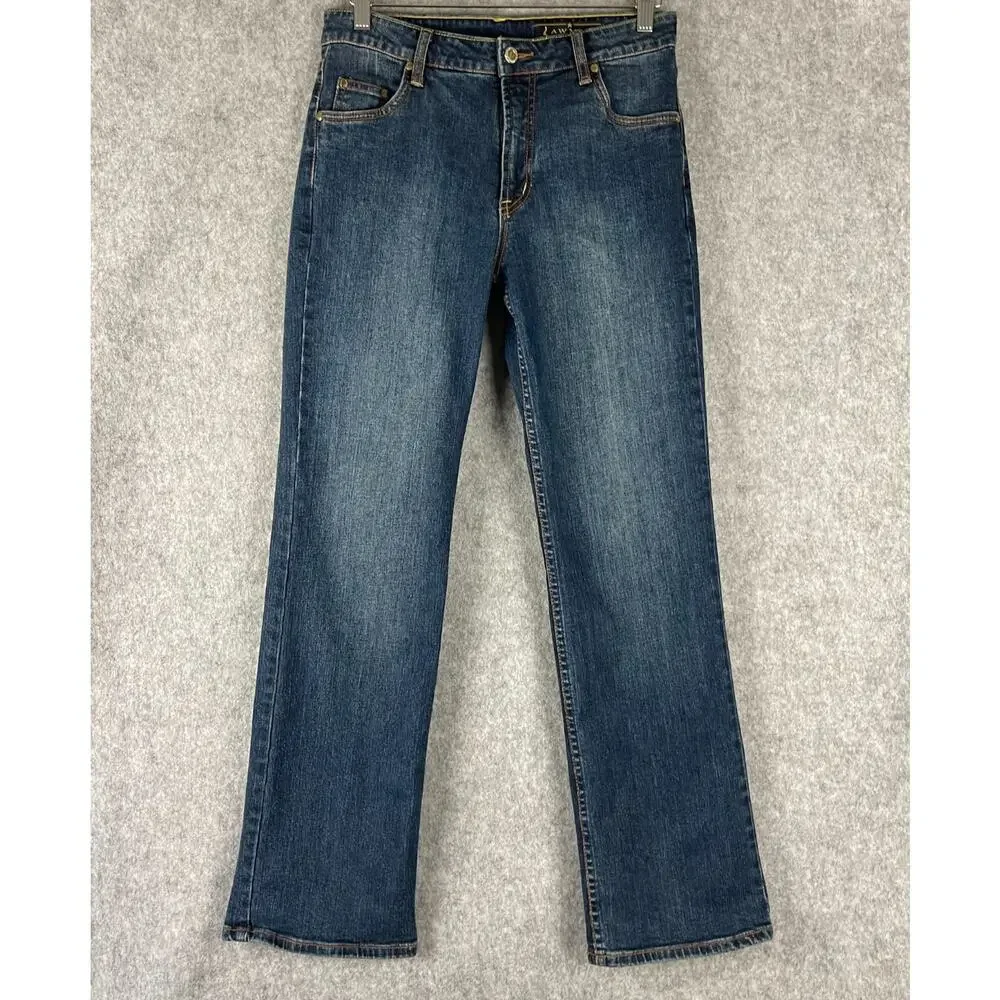 Lawman Jean Womens 9/10 Dark Wash Stretch Bootcut Mid Rise Western Cowgirl Rodeo